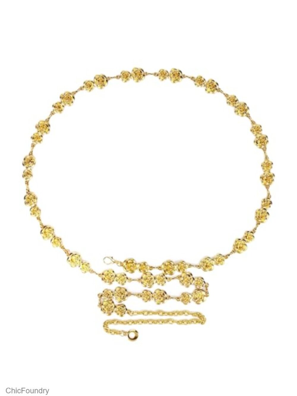 Plus Size Metal Waist Chain Belt Adjustable Curb Chain